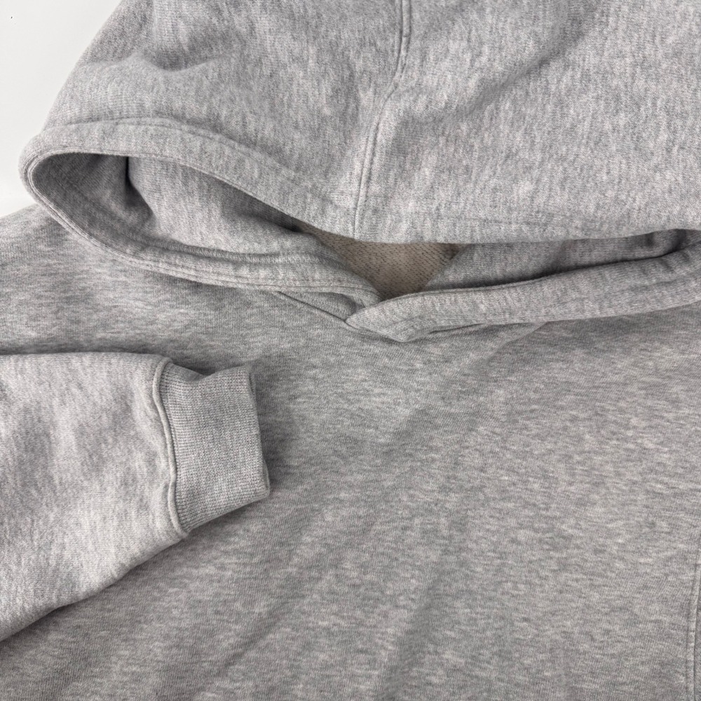 Alo Yoga Renown Hoodie Men Large Grey Pullover Fleece Kangaroo Pocket Logo Patch